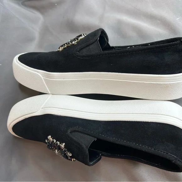 Karl Lagerfeld Black Slip-On Sneakers with Embellishments - Picture 5 of 7